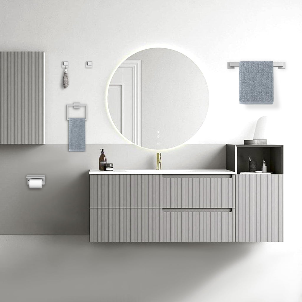 10-Pieces Brushed Nickel Bathroom Hardware Accessories Set,23.6 Inch Towel Bar Set,Stainless Steel Bathroom Hardware Set Towel Holder Set for Bathroom,Wall-Mounted Bathroom Accessories Kit