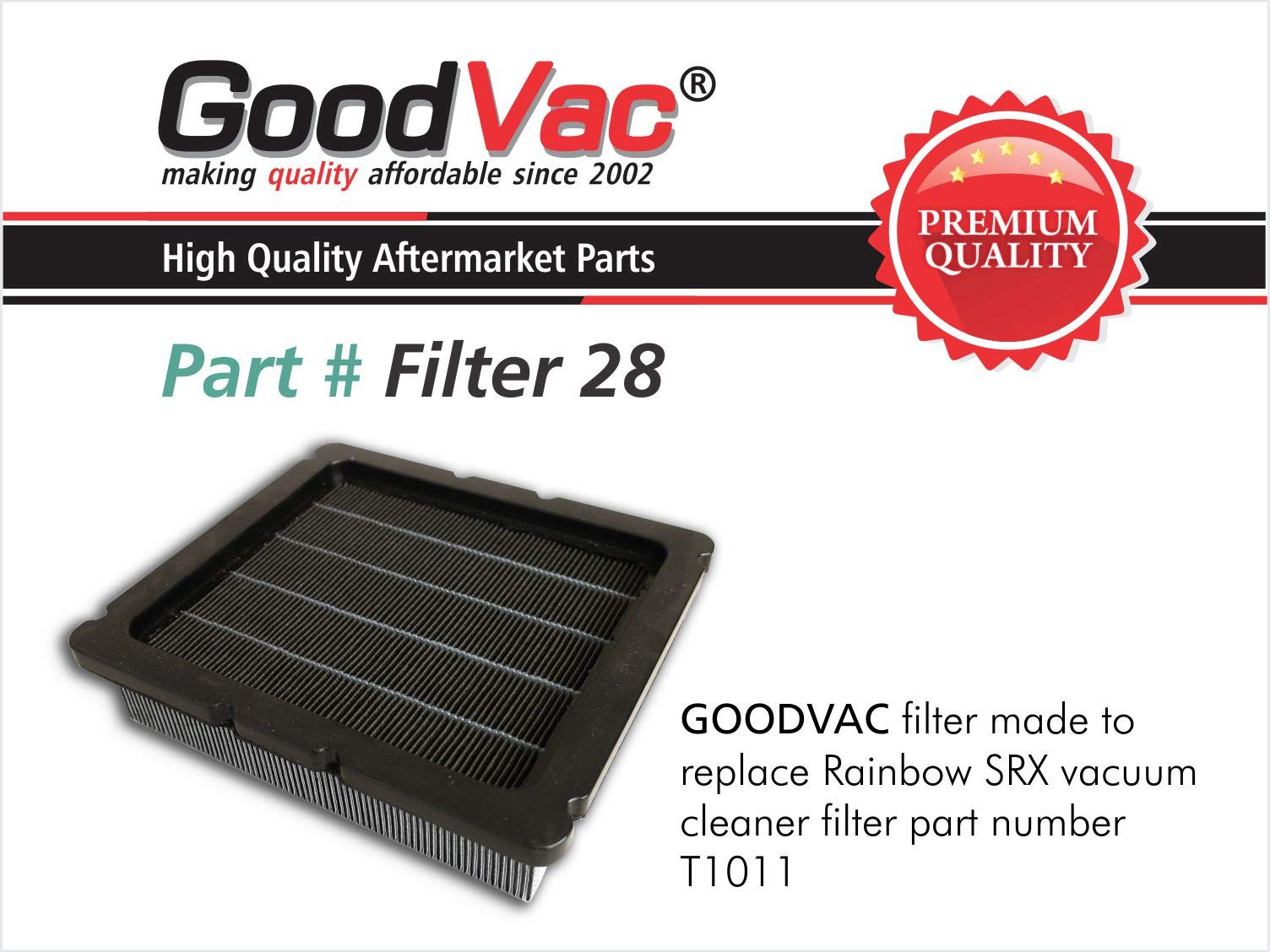 GoodVac Replacement Filter made to fit Rainbow SRX Vacuum Cleaners Replaces OEM T1011