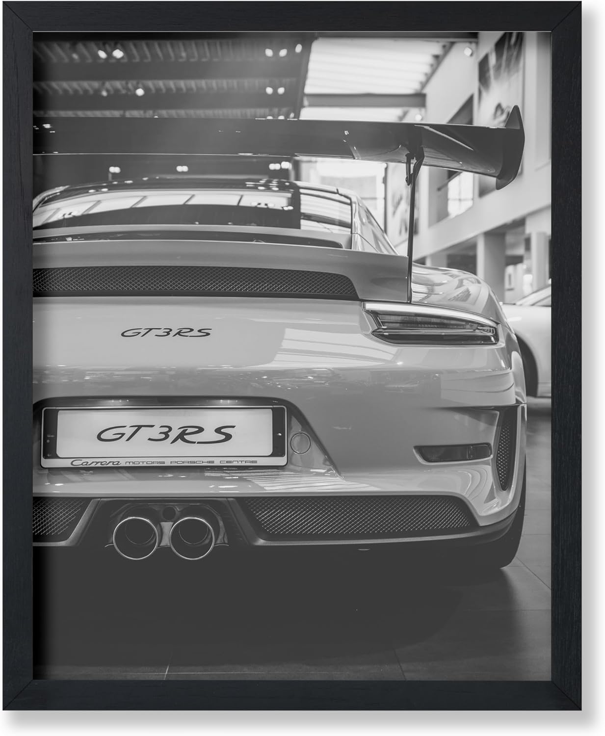 Poster Master Luxury Car Print - Black and White Automobile Photography - Perfect Garage or Bedroom Decor - 8x10 Unframed