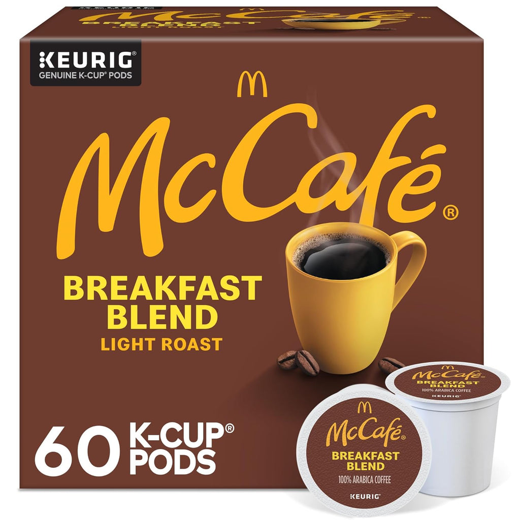 McCafe Breakfast Blend Coffee Pods - Light Roast Single Serve K-Cup | 60 Count (6 Packs of 10)