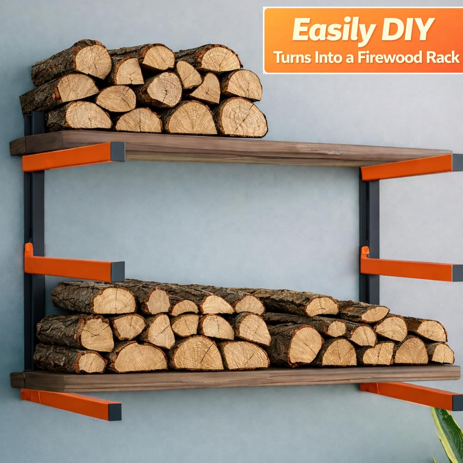 Wefaith Wood Organizer - Heavy Duty Metal Cantilever Storage Rack | Holds Up to 600 lbs, 3-Level Design, 2 Pack
