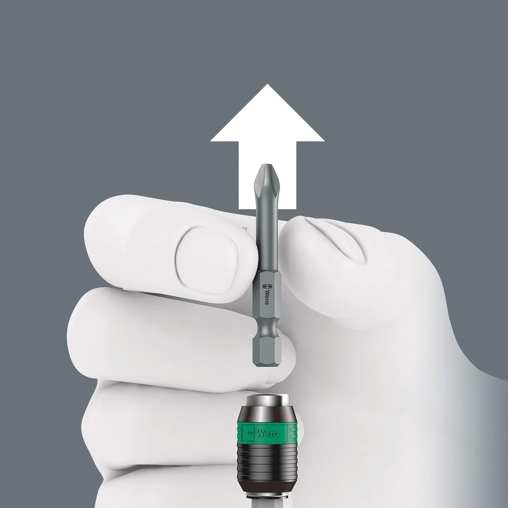 Wera 416 RA T-Handle Screwdriver - Ratchet Function & Quick-Release Chuck | 1/4" Size, 45 mm Length