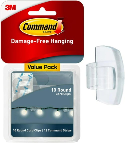 Command Cord Clips - Damage-Free Hanging Cable Clips with 40 Clear Clips & 48 Strips | No Tools Needed