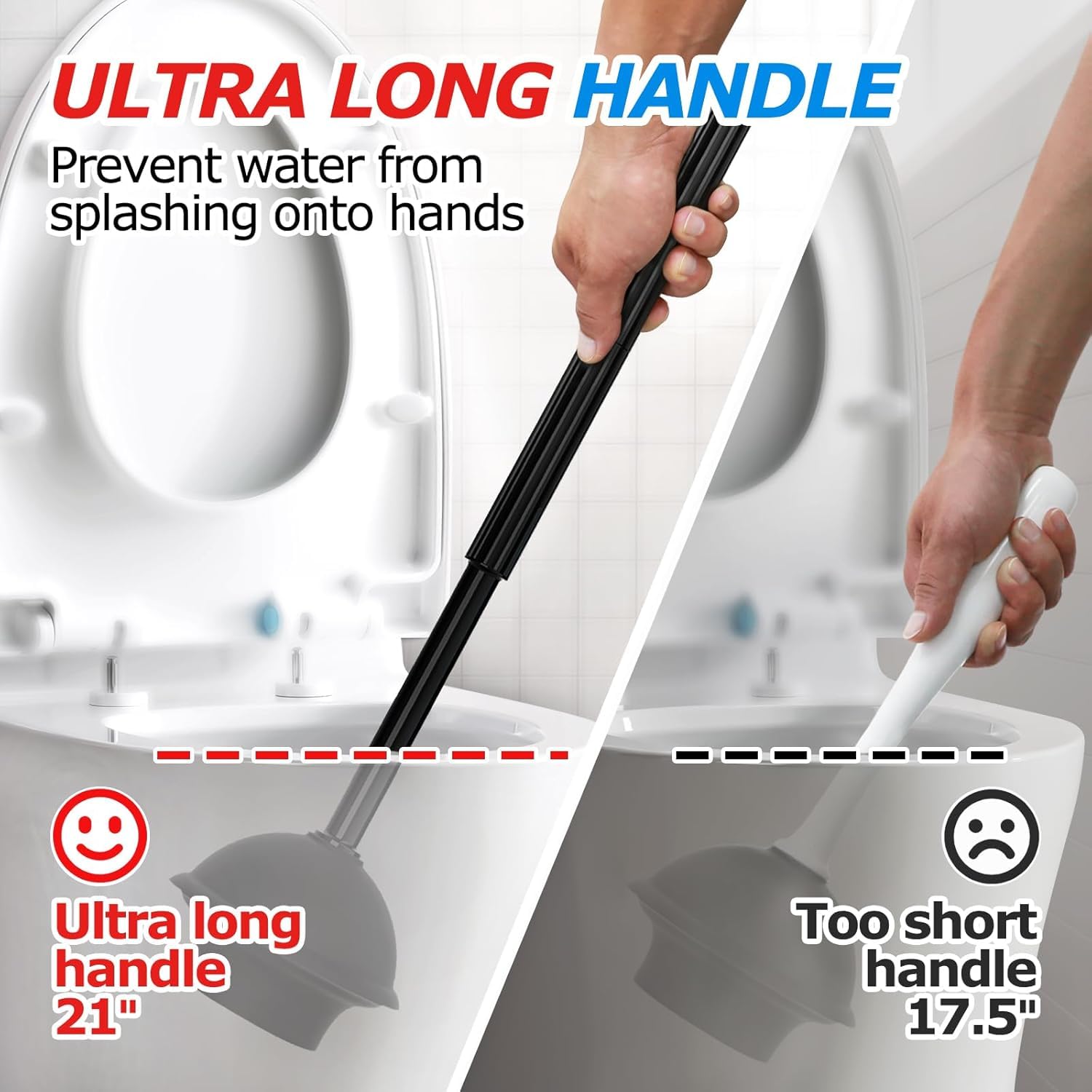 FORASTO 3 in 1 Toilet Brush and Plunger Set,Toilet Bowl Brush Plunger Set,Toilet Brush Plunger Combo,Cleaning Brush,Cleaning Supplies, Crevice Cleaning Brush, Bathroom Cleaning Tools