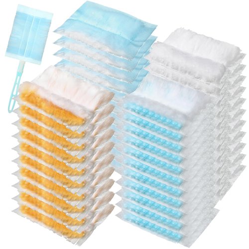 Mimorou 300 Pcs Disposable Dusters Refills Bulk Heavy Duty 180° Multi Surface Replacement Dusters for Cleaning Ceiling Fan with Microfibers Unscented (Light Colors)