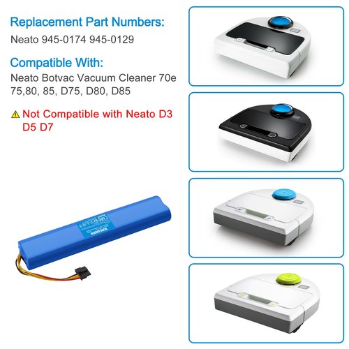 BURGARDEN 12V 6000mAh Ni-MH Compatible with Neato BotVac 70 70e 75 80 85, for Botvac D Series D75 D80 D85, for Vacuum Cleaners 945-0129 945-0174