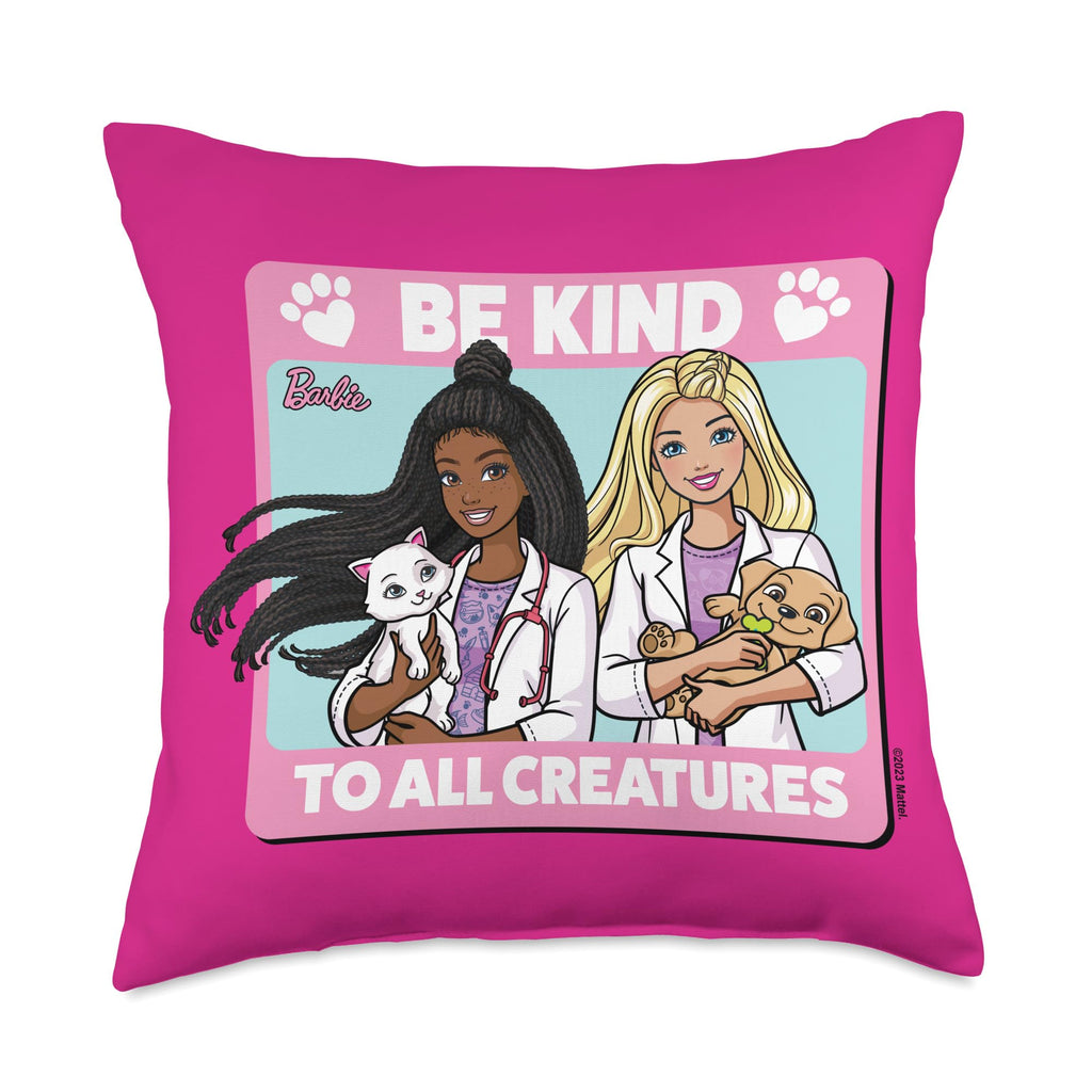 Barbie - Be Nice to All Creatures Throw Pillow