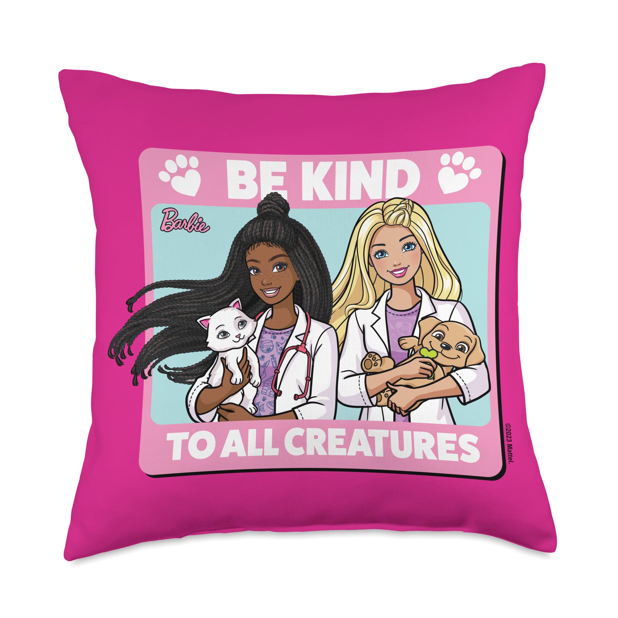 Barbie - Be Nice to All Creatures Throw Pillow