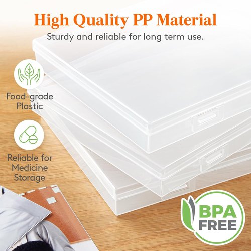 Lifewit Photo Storage Set - 9 Pcs 5"x7" Inner Photo Boxes & 11"x8.5" Transport Case | Clear Craft Organizer with Labels