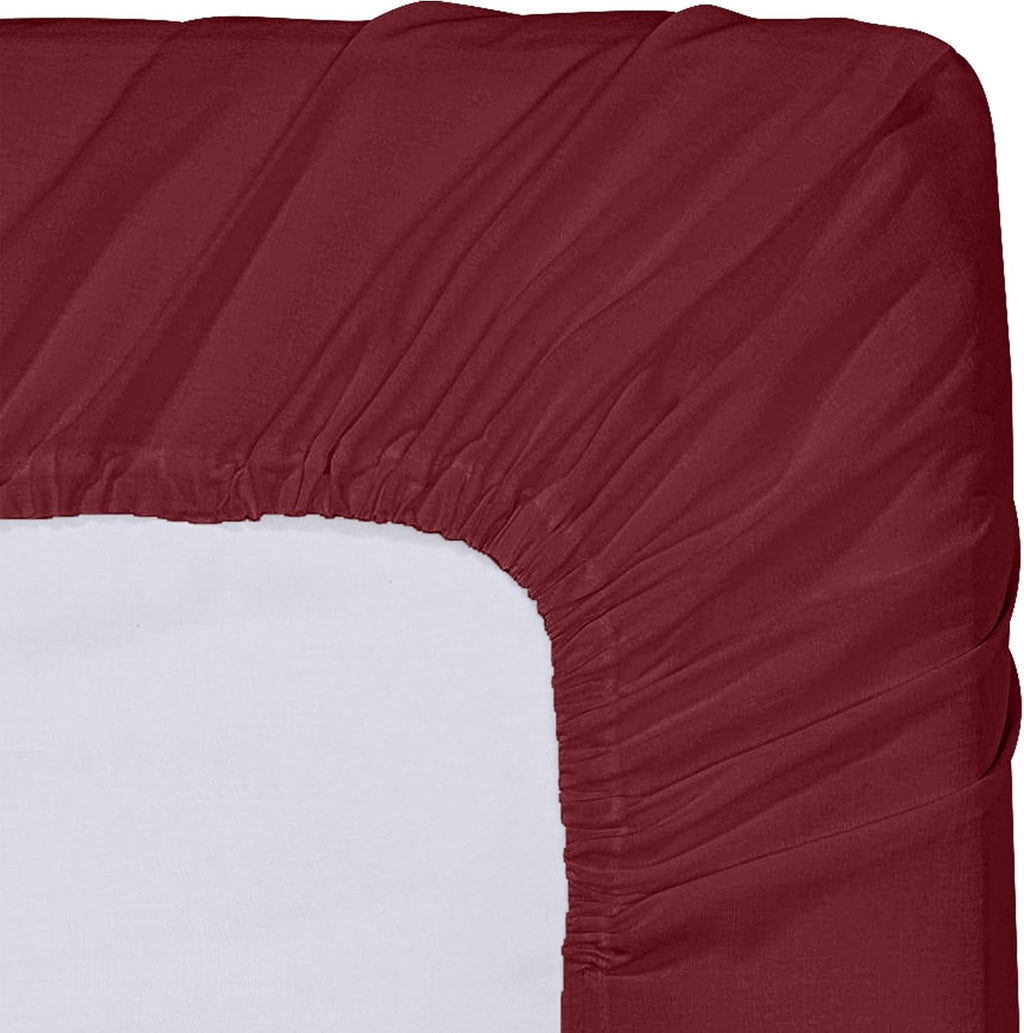 Utopia Bedding Twin XL Fitted Sheets - Soft Brushed Microfiber - Deep Pockets - 2 Pack (Burgundy)