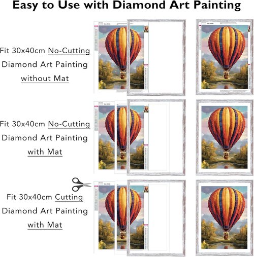 JCJMY 12x16 Rustic White Picture Frame Set of 2 - Includes 10x14 Mat for Diamond Art & Photos