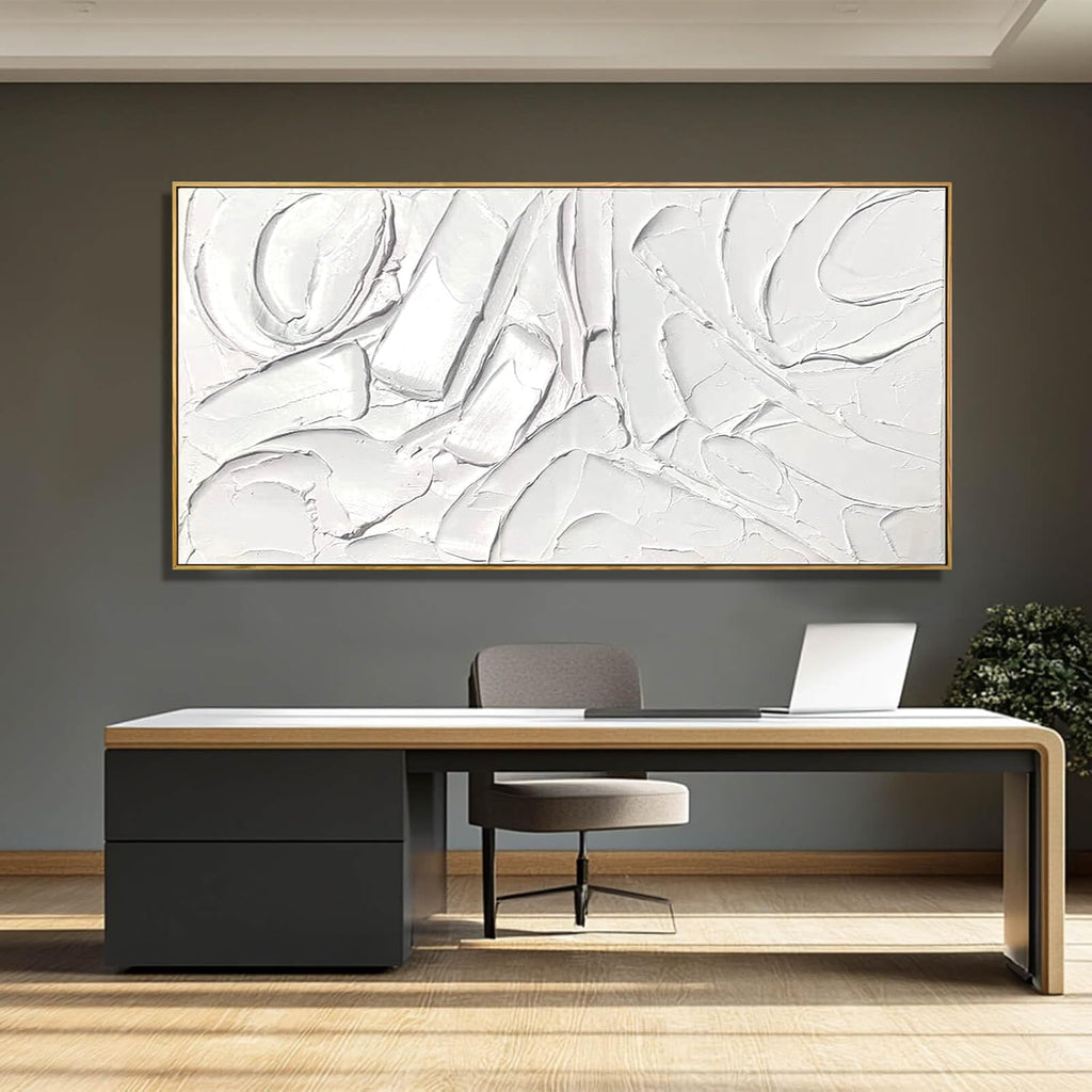 Skiennix Abstract Oil Painting - Framed Canvas Art for Maximalist Decor | 24"x48" Modern Wall Art