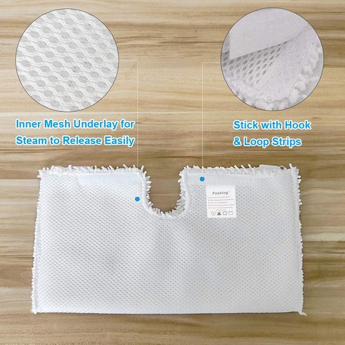Fushing 3Pcs Steam Mop Pads, Washable Microfiber Cleaning Steamer Replacement Pads for Shark Steam Mop S3501 S3601 S2902 S3901 S3550 S3601D S3801 S3801CO SE450 S2901