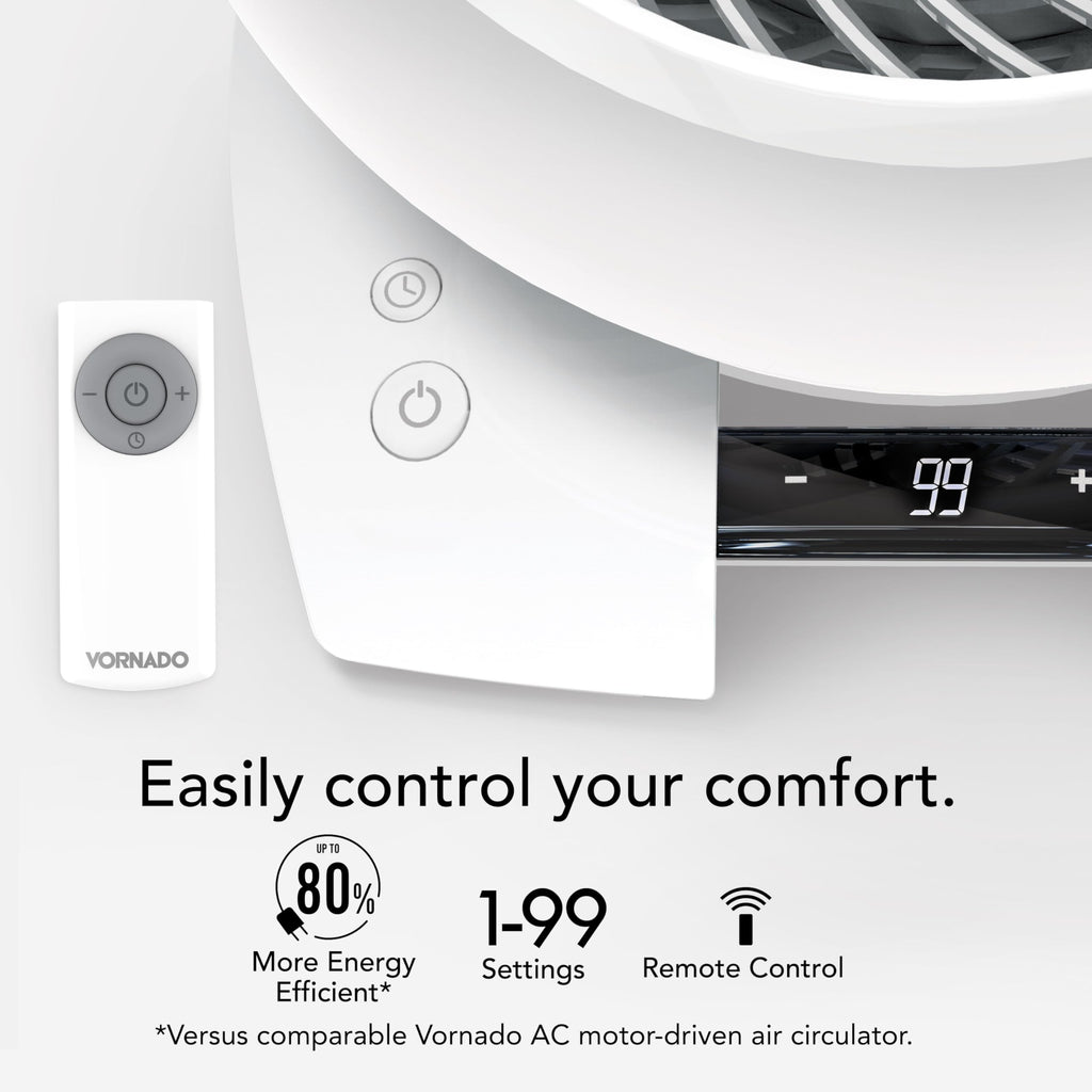 Vornado 5303DC Energy Smart Small Air Circulator Fan with Variable Speed Control, white, Medium