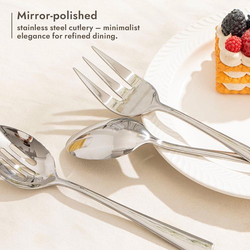 KINGSTONE 8-Piece Serving Utensils Set - Durable 18/10 Stainless Steel | Perfect for Buffets & Parties