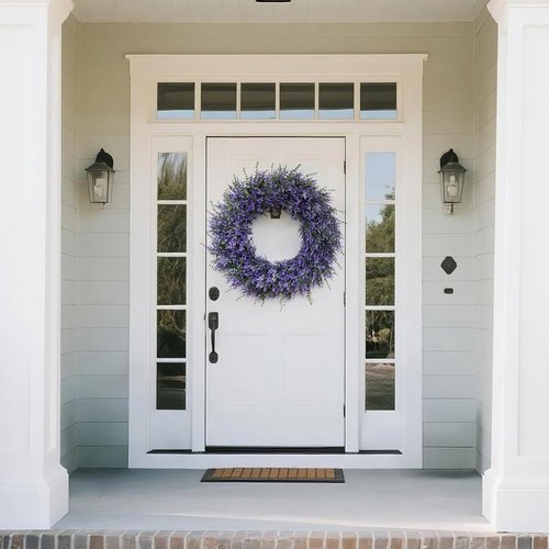 32" Lavender & Eucalyptus Wreath - Large Artificial Greenery for Front Door & Home Decor | All Seasons