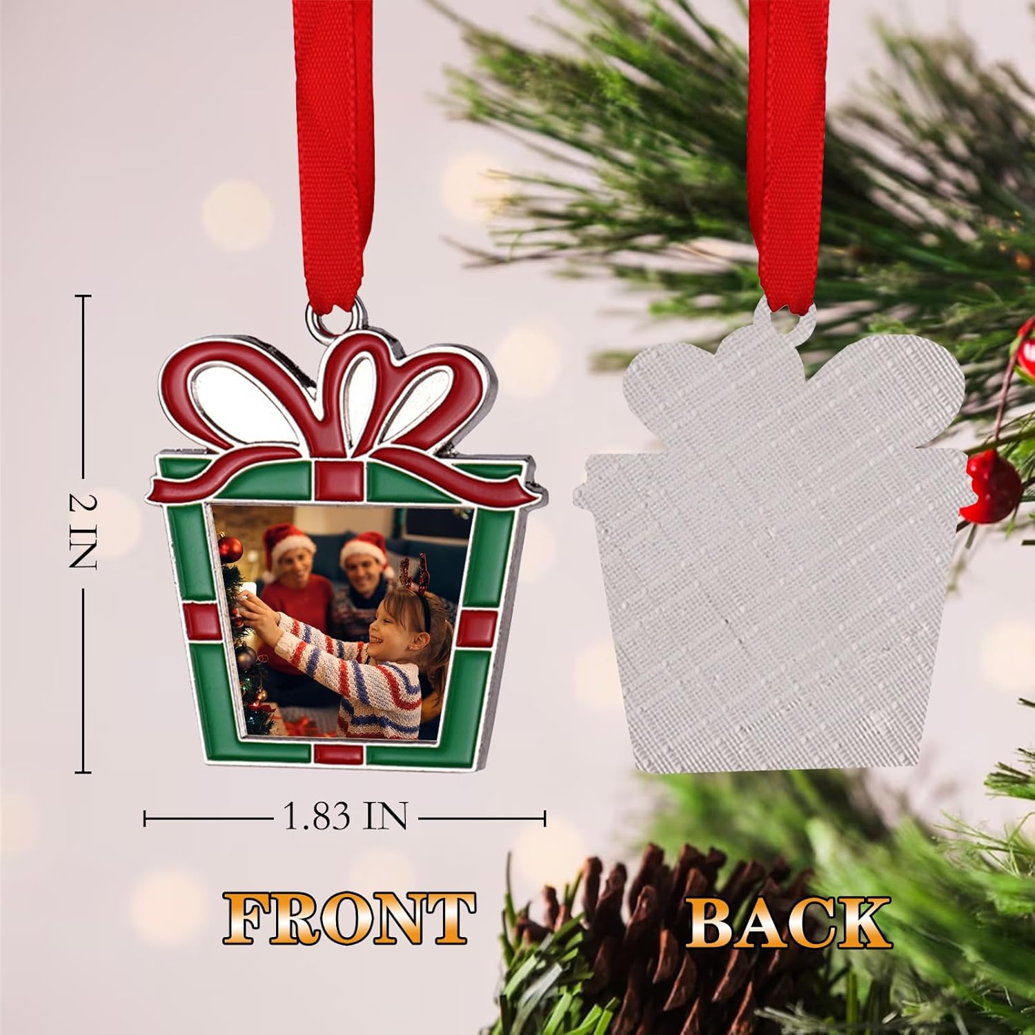 Personalized Christmas Ornaments 2025 | Custom Metal Tree Decor with Photo & Text - Perfect Gift
