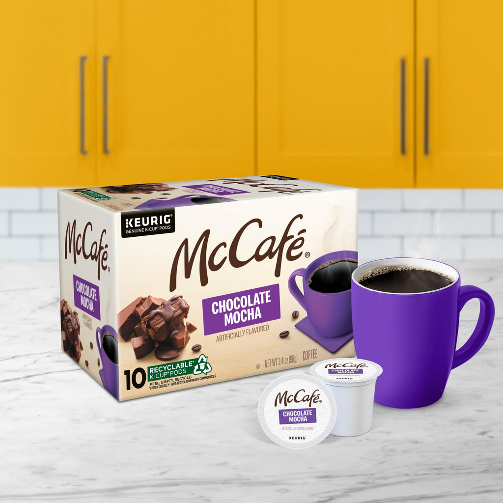 McCafe Chocolate Mocha, Single Serve Coffee Keurig K-Cup Pods, Flavored Coffee, 60 Count, (6 Packs of 10)
