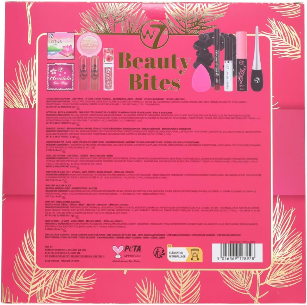 W7 Beauty Bites 12-Day Advent Calendar | Festive Makeup Collection in Pink