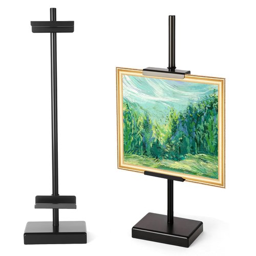 dakewang 1pcs Adjustable Tabletop Easel Stand for Picture Frames, Picture Easels for Display, Gold Easel, Picture Frame Stand, Adjustable Art Easel.(18inch,Black)