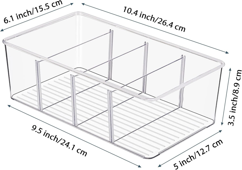 Vtopmart Food Storage Organizer Bins - 10 Pack Clear Plastic Bins for Pantry & Kitchen Organization