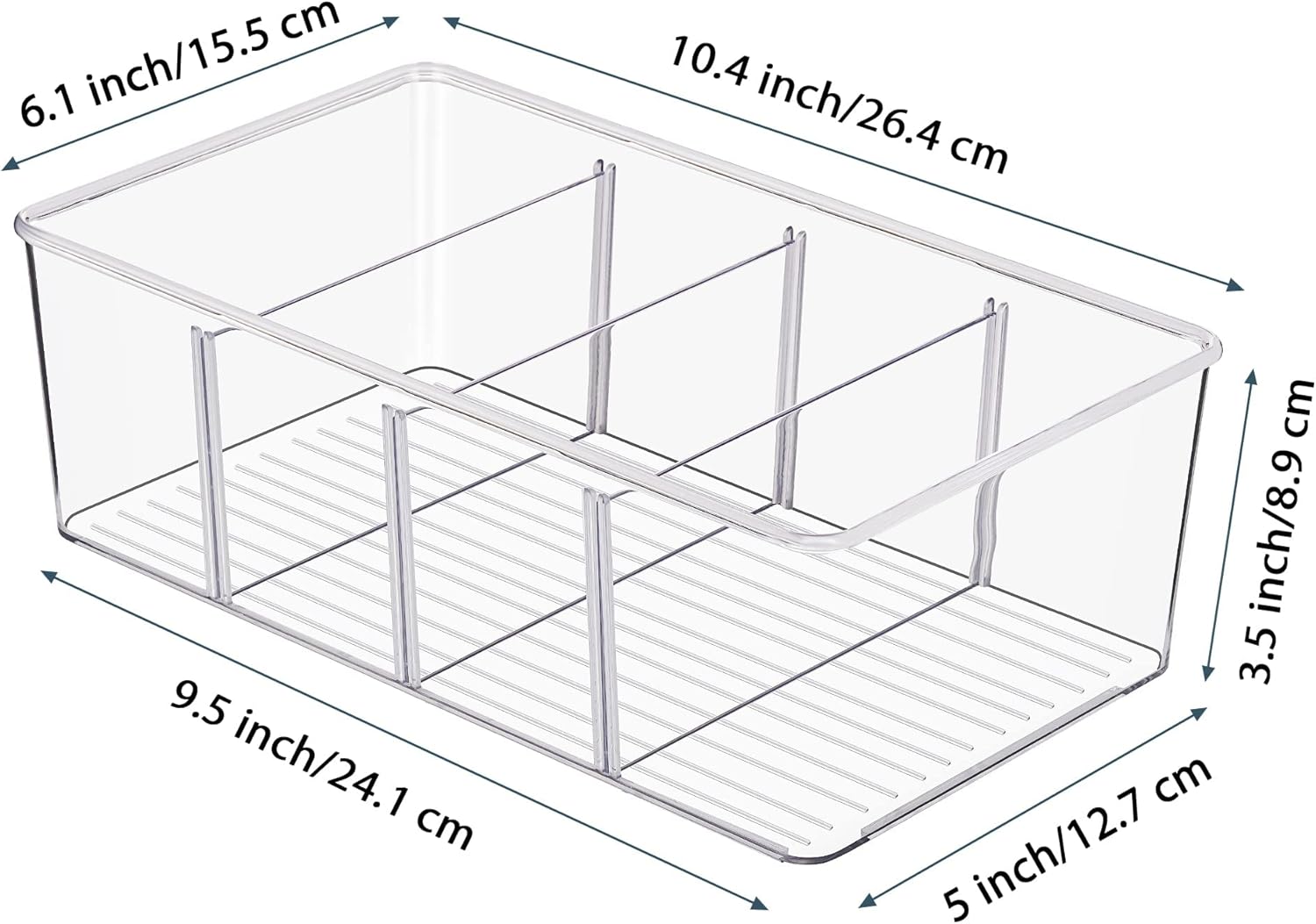 Vtopmart Food Storage Organizer Bins - 10 Pack Clear Plastic Bins for Pantry & Kitchen Organization