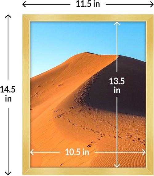 LaVie Home 11x14 Gold Picture Frame - HD Plexiglas Wall Display for Vertical or Horizontal Use