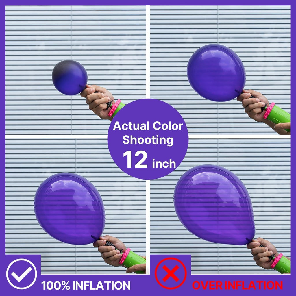 PartyWoo Dark Purple Balloons - 100pcs 12-Inch Royal Purple Latex Helium Balloons for Celebrations