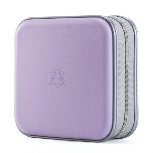 alavisxf xx 48 Capacity Hard Plastic DVD Case Portable Zipper CD Case Holder Large Storage Disc Wallet Bag for Car Home Travel (Lavender)