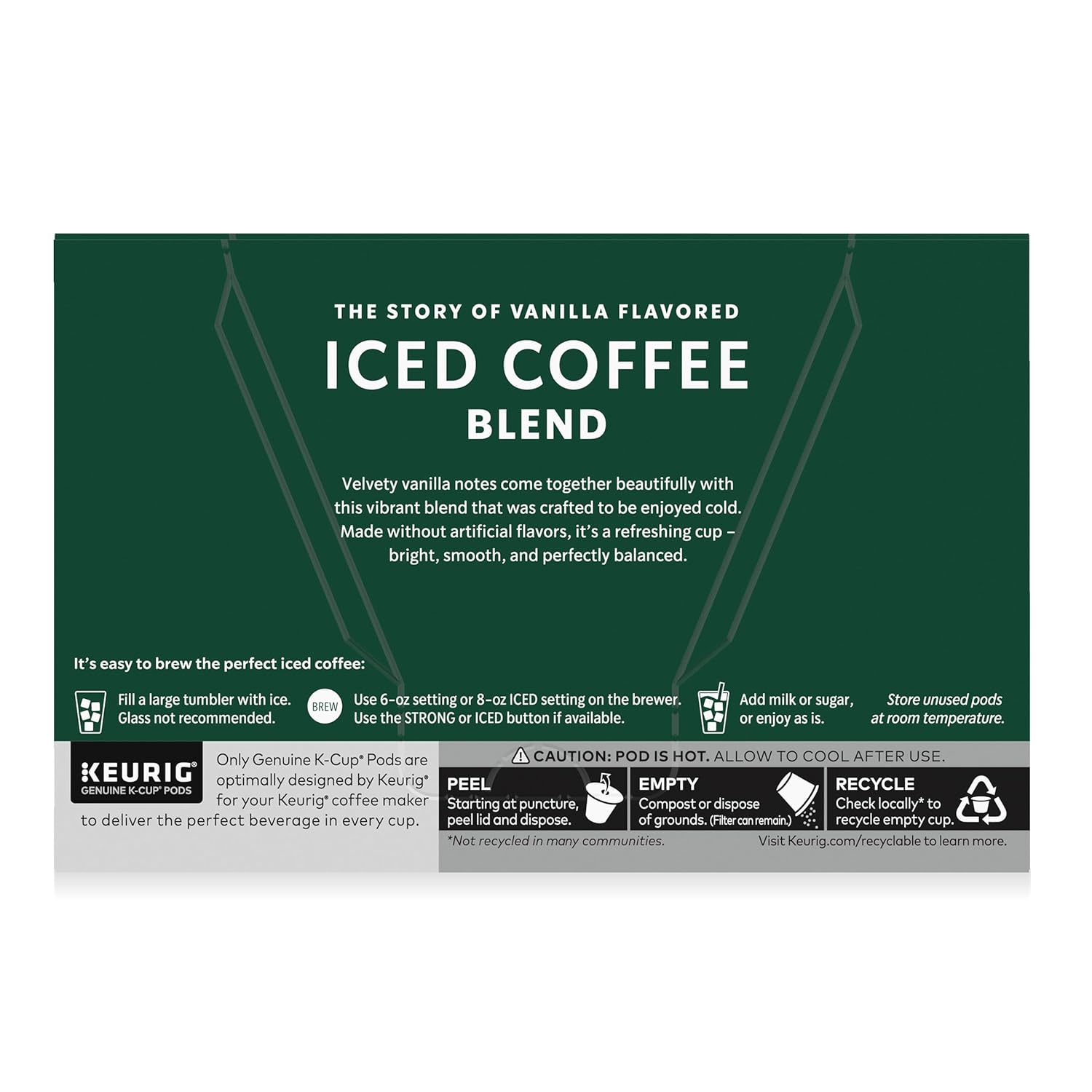 Starbucks K-Cup Coffee Pods - Iced Coffee Blend with Vanilla Flavor | 100% Arabica, 60 Pods Total
