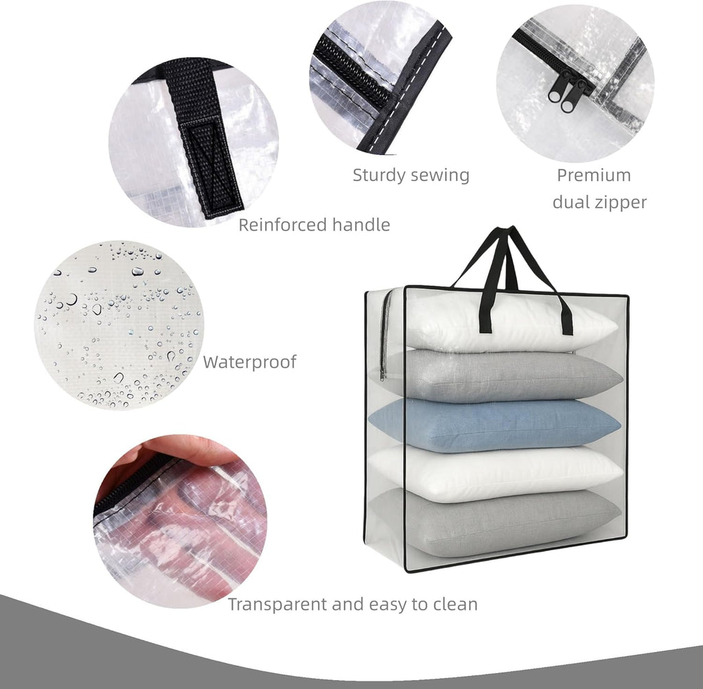 Clear Storage Bags by [Brand Name] - 2 Pack Zippered Blanket Bags for Closet & Underbed Organization