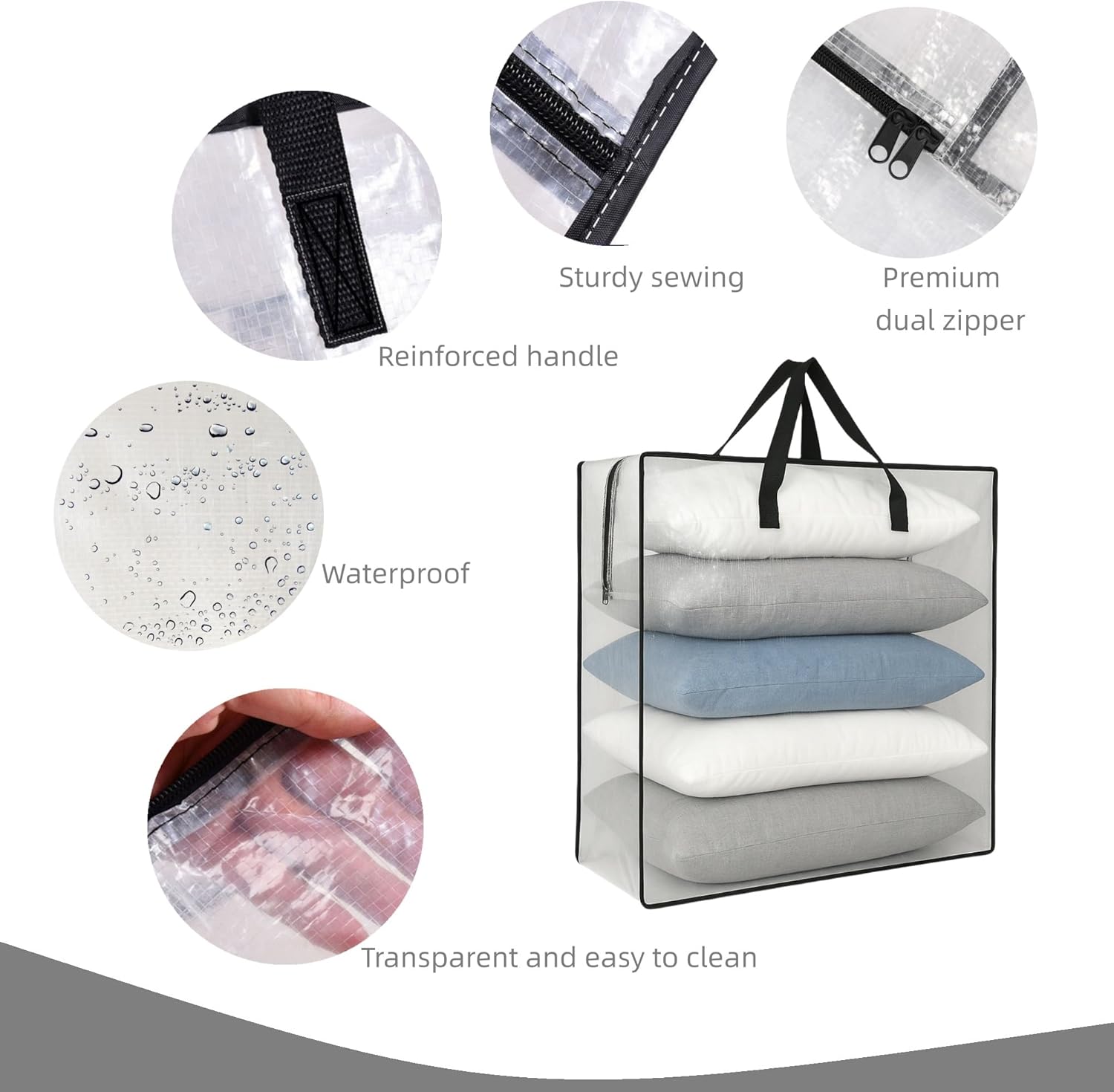Clear Storage Bags by [Brand Name] - 2 Pack Zippered Blanket Bags for Closet & Underbed Organization