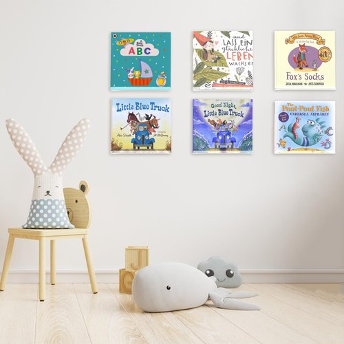6 Pack Vinyl Record Shelf Wall Mount, 12 inch Record Holder for Storage & Display, Clear Floating Shelf for Kids Bookshelf, Magazine Rack, Picture Ledge