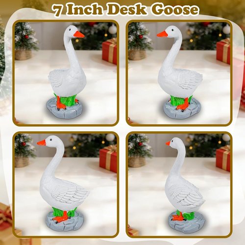 Exasinine Desk Goose Figurine - 7 Inch Office Table Decor for Home and Office Decoration