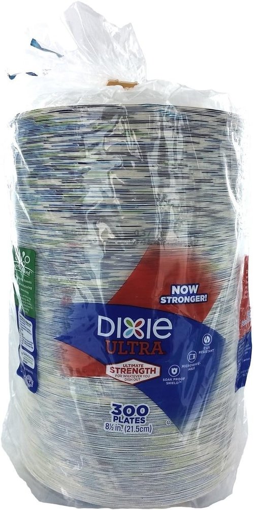 Dixie Ultra Paper Plates - Durable 8.5-Inch Disposable Plates | 300 Count for Easy Cleanup