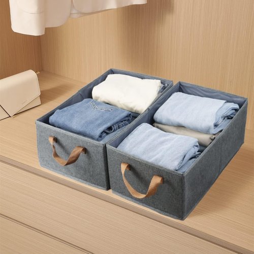 Fordonral Large Capacity Storage Bins - Sturdy Foldable Organizer for Clothing, Toys & Books | Pack of 3