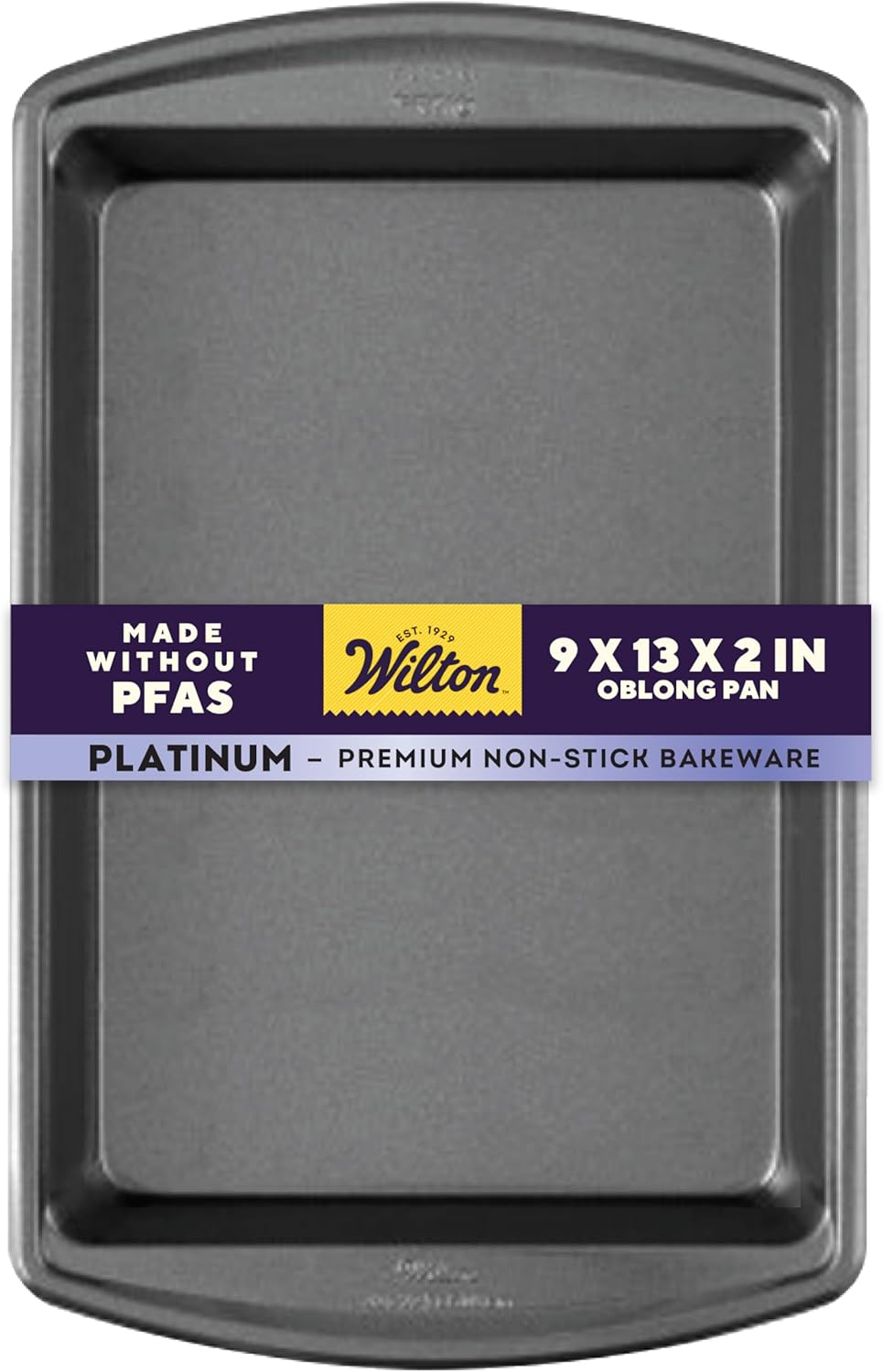 Wilton Platinum Non-Stick Oblong Baking Pan - Versatile 13 x 9 x 2 Inch for Baking & Roasting - Dishwasher Safe, PFAS-Free