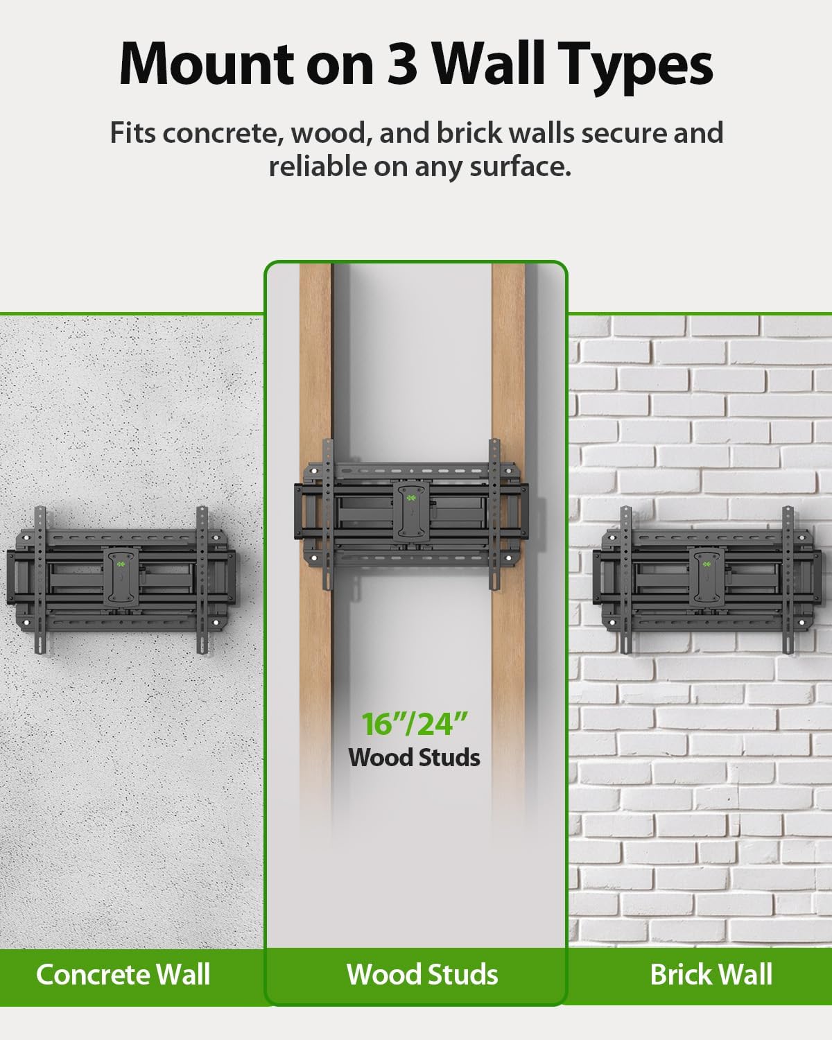 USX MOUNT Full Motion TV Wall Mount - Fits 42-97 Inch TVs Up to 150 lbs | Swivel & Tilt Design, Max VESA 600x400mm