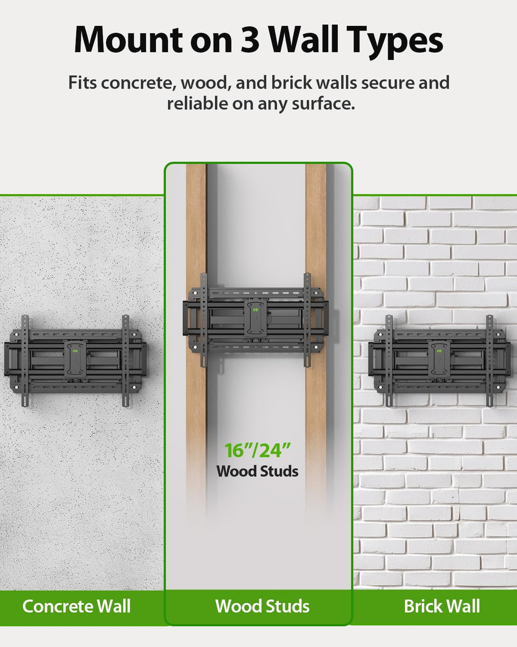 USX MOUNT Full Motion TV Wall Mount for Large TVs 42-97 Inch up to 150 lbs, Wall Mount TV Bracket with Swivel and Tilt, Fits 16",18", 24" Wood Studs, Max VESA 600x400mm Fit 65+ 75+ 85 86 90 TVs XML025