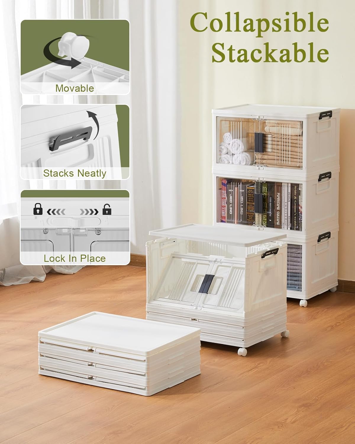 OlarHike 144QT Lockable Storage Bin - Durable & Versatile | Includes 22oz Cream Coffee Canister