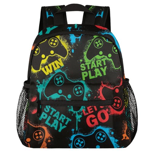 SinSenMa Game Joystick School Backpack for Kids,Waterproof Small Preschool Backpacks Kindergarten Elementary Lightweight Toddler Backpack Little Bookbag