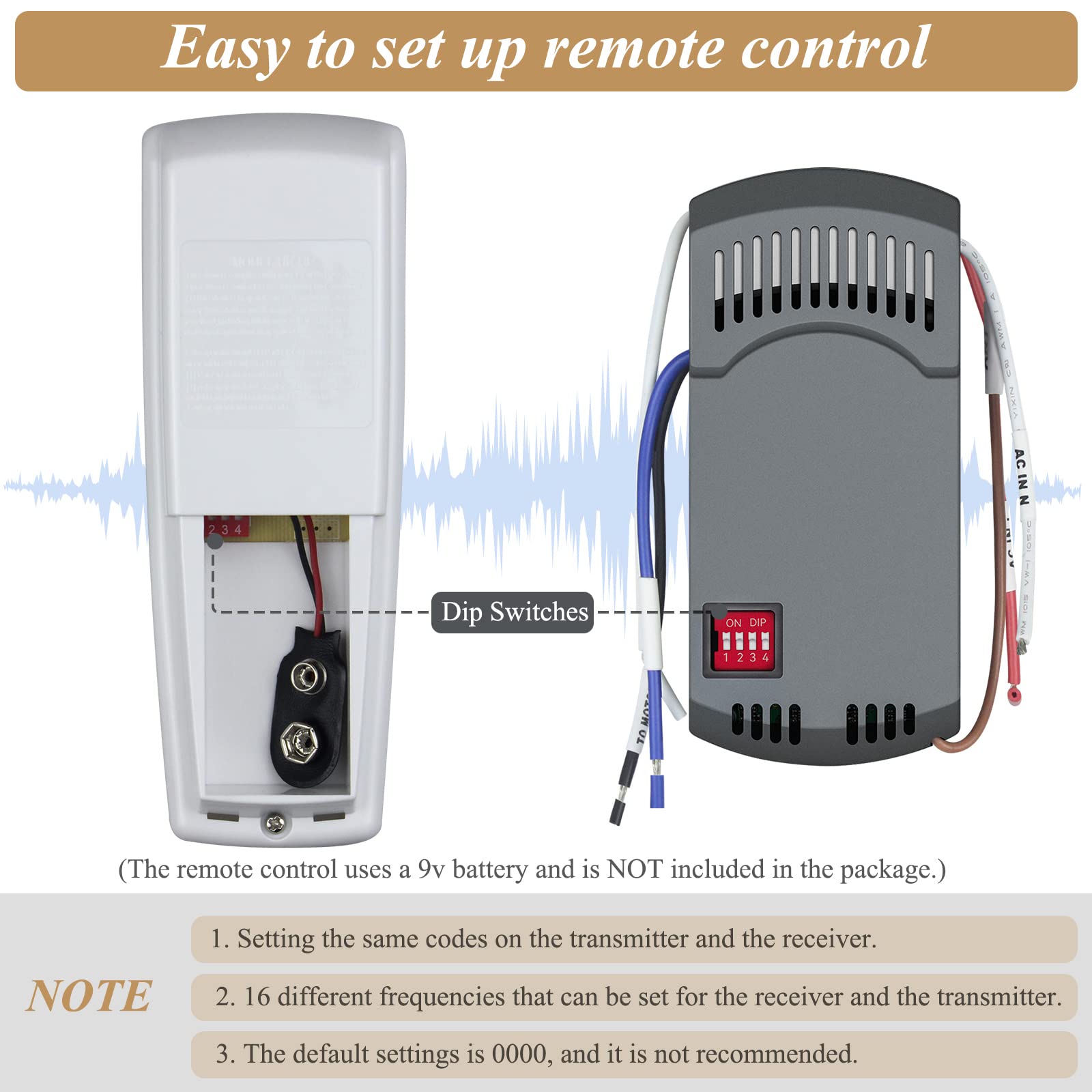 Universal Ceiling Fan Remote Control Kit, Replacement for Hampton Bay Harbor Breeze Hunter, Compatible with UC7078T UC7067RC CHQ7078T L3H2010FANHD Fan-HD6 FAN-28R, with Up/Down Light Control, Dimmable