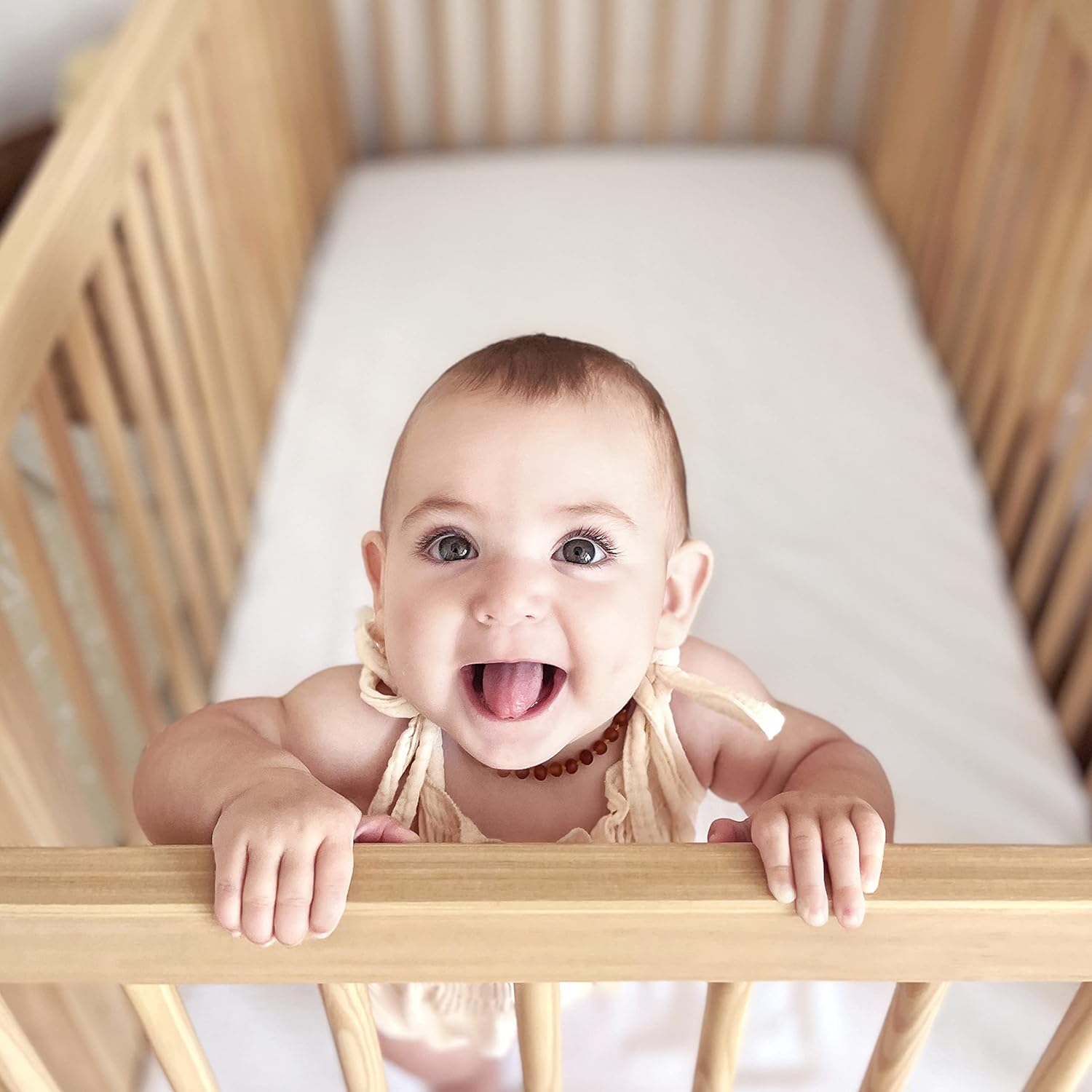 Newton Baby Fitted Crib Sheet - Ultra Breathable Organic Cotton, Soft 2-Pack for Standard Cribs | Plain White