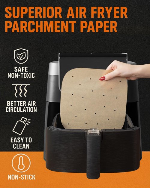 Air Fryer Unbleached Parchment Paper for Cosori 9-in-1 TurboBlaze 6 Qt, Air Fry, Roast, Bake, Broil, Dry, Airfryer Accessories and Liners, Non-Stick, Non Toxic, BPA-free and PFOA-free