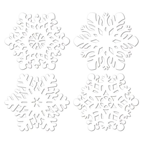 Beistle 24-Piece Snowflake Cutouts, 14-Inch, White