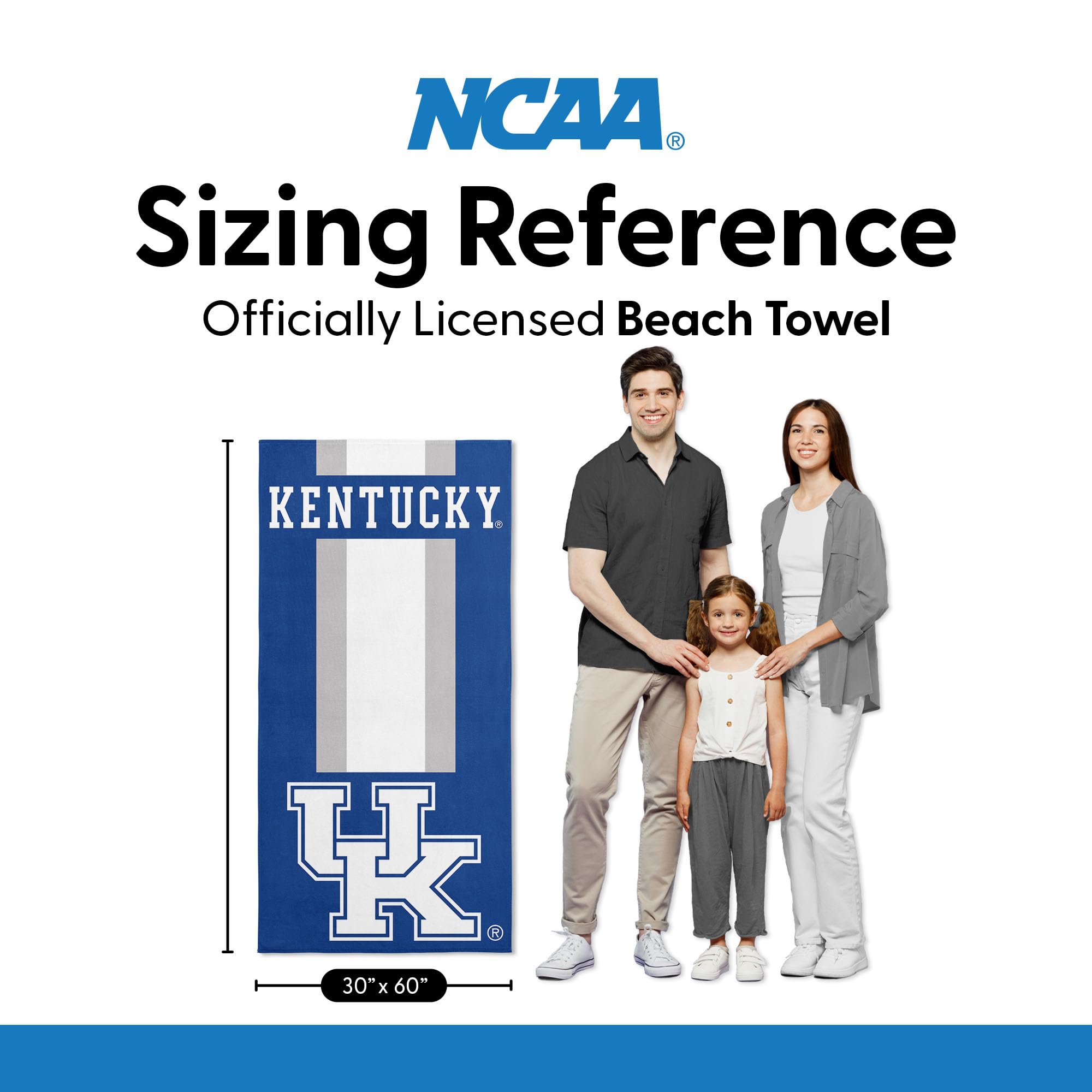 Northwest NCAA Kentucky Wildcats Unisex-Adult Beach Towel, 30" x 60", Zone Read