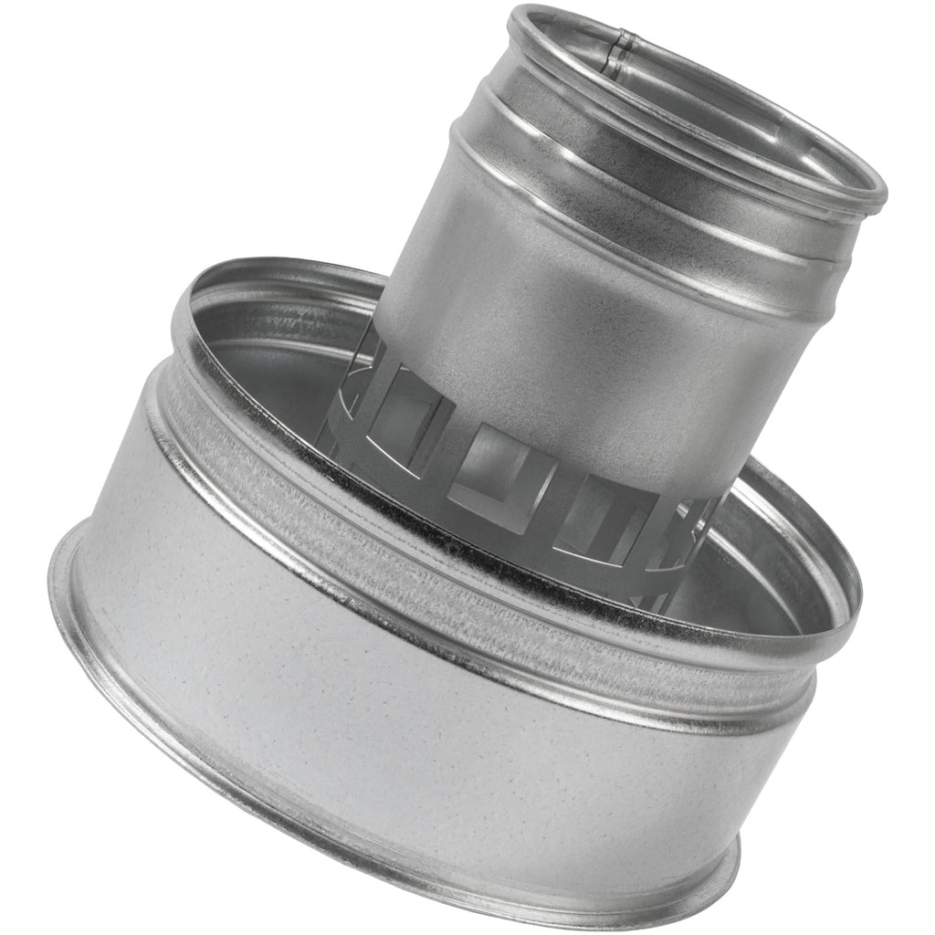 Vent Systems 4" Inch Round Roof Vent Cap – Galvanized Steel Chimney Rain Guard with Wind Shield – Heavy-Duty Weather-Resistant Protector Cap for Exhaust, Stove Pipe, Chimney - Outdoor Use