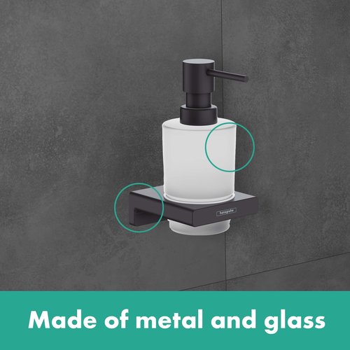 hansgrohe AddStoris Liquid Soap Dispenser in Matte Black 6-inch Accessories in Matte Black, 41745670