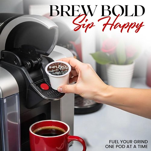 InfuSio Coffee Pods Variety Pack - 96 Count | Premium Medium & Dark Roast Blends for Keurig K-Cup 2.0