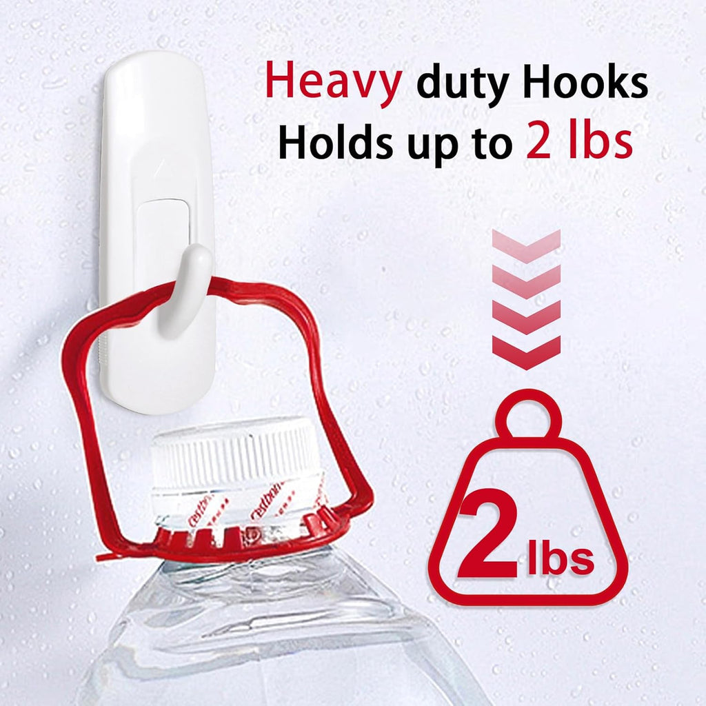 Skiennix Heavy-Duty Adhesive Wall Hooks - 20 Medium No-Damage Utility Strips for Towels, Coats, Keys